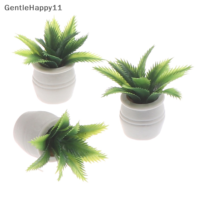 Gentlehappy 1:12rumah Boneka Miniatur Tanaman Hijau Dalam Pot Model Home Decor Aksesoris Mainan id