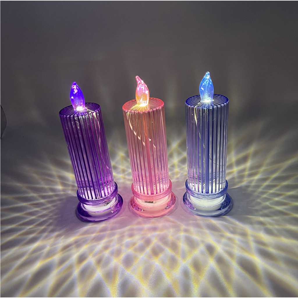 Lilin Proyeksi SINAR Elektrik LED Besar 6.3 x 18.3cm (Dengan Tatakan) Korea Aesthetic Projection