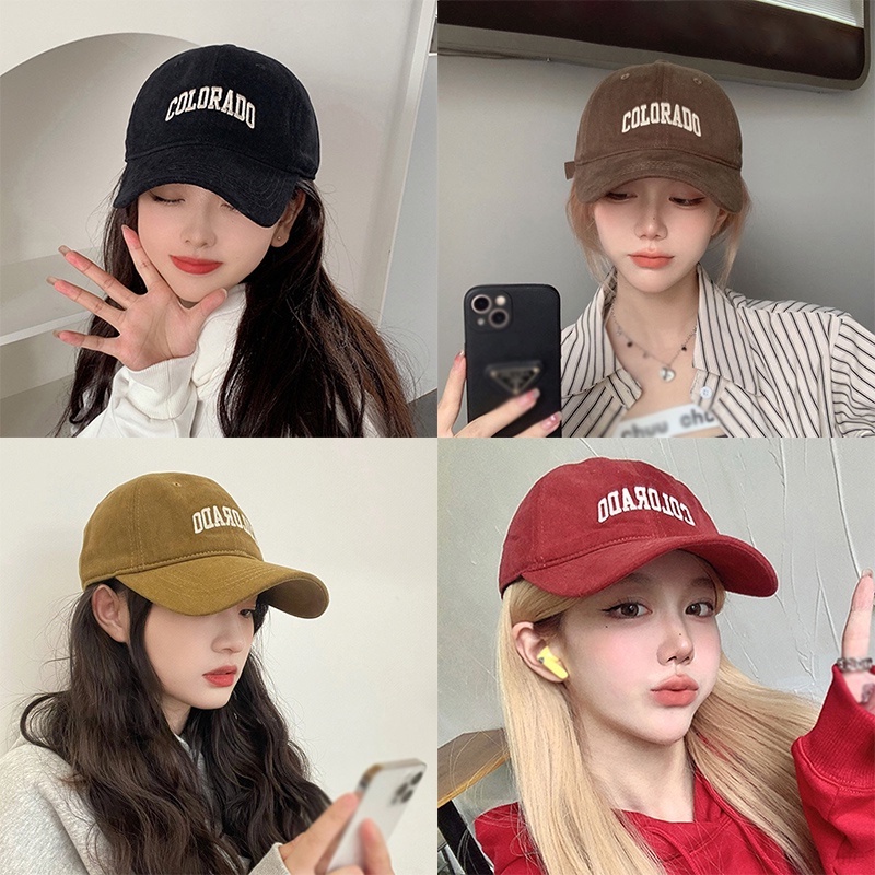 Topi Baseball Korea Pria Wanita Unisex Katun Adjustable Huruf Bordir Lembut Top Baseball Caps