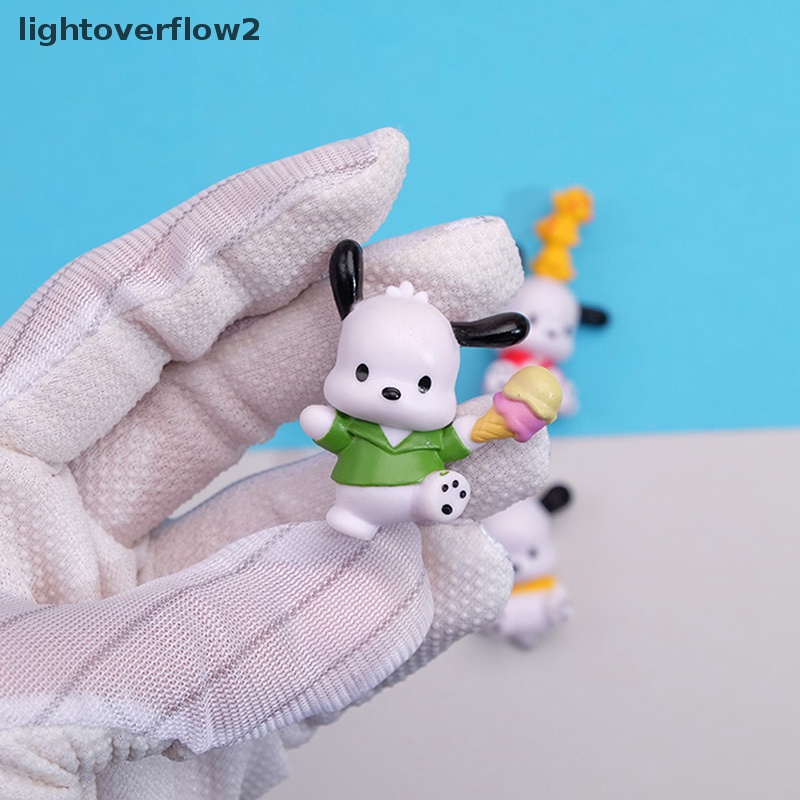 [lightoverflow2] 5pcs/set Kawaii Sanrios Anime Pochacco PC Dog Ornaments Q Version Gacha PVC Angka DIY Patch Aksesoris Boneka Hadiah [ID]