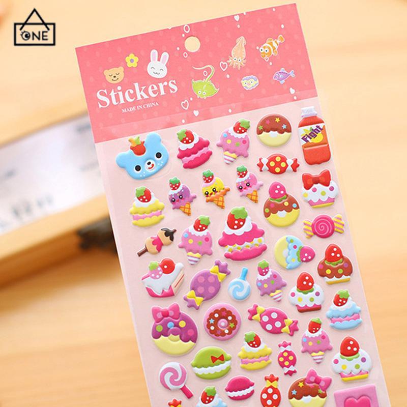 COD❤️Sticker Kartun 3D Stiker Kreatif Lucu Hewan Buah Untuk Scrapbook Stiker Dekorasi Ponsel-A.one