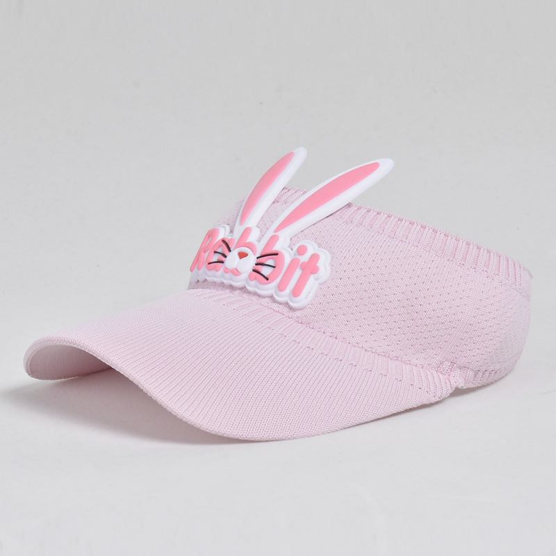 Topi Anak Rajut Visor Pantai Sunshade Motif Rabbit Baseball Anti Uv - Topi Anak