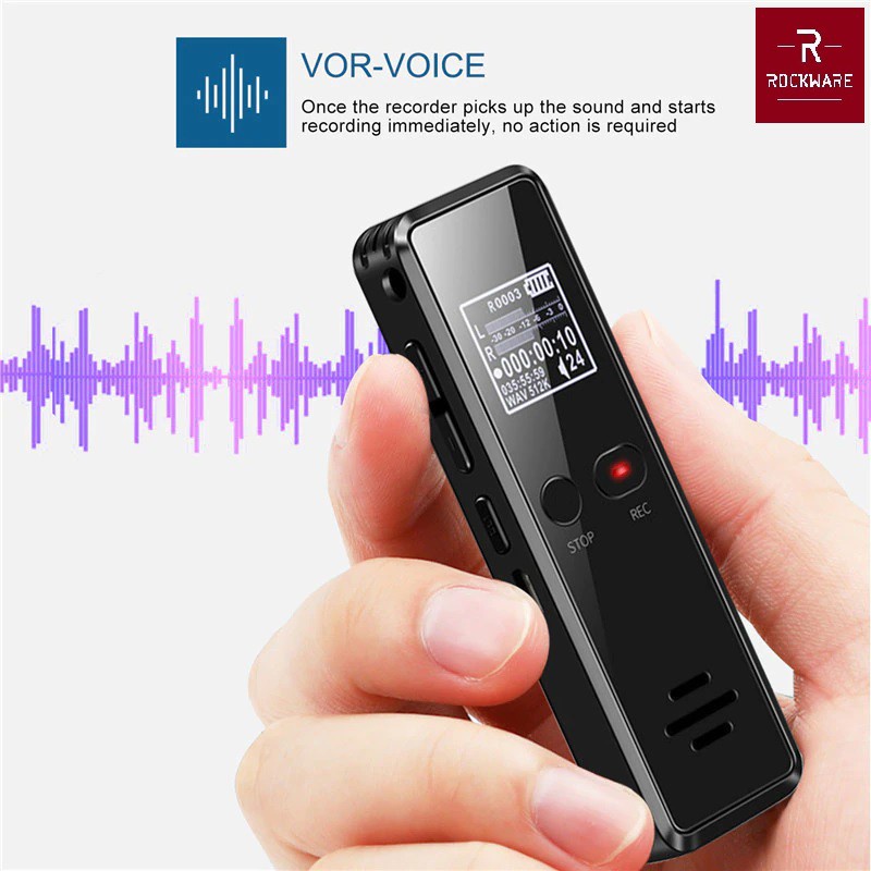 AKN88 -  ROCKWARE RW-AVR03- Professional Audio Voice Recorder 8GB - 1536Kbps