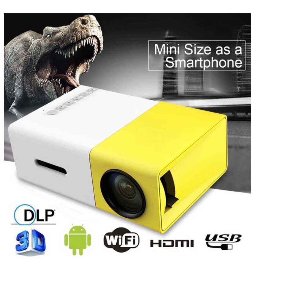 Original] Mini Proyektor YG300 Proyektor LED 1080 P Portabel Mini Projector Bioskop Bioskop Rumah Terbuka dengan PC Laptop USB/SD/AV/HDMI Pocket Input untuk TV Video Game Film Party /Mini Proyektor LED YG300 / YG-300 / YG 300 LCD Portable Projector Home