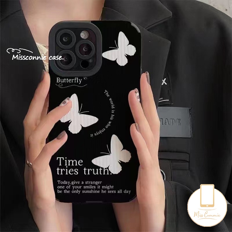 Casing Kupu-Kupu Retro Fantasi Kompatibel Untuk iPhone 11 Pro Max 7Plus X XR 13 14 11 12 Pro Max7 8 Plus XS Max Tekstur Mewah Kulit Silicon Lembut Shockproof Back Cover