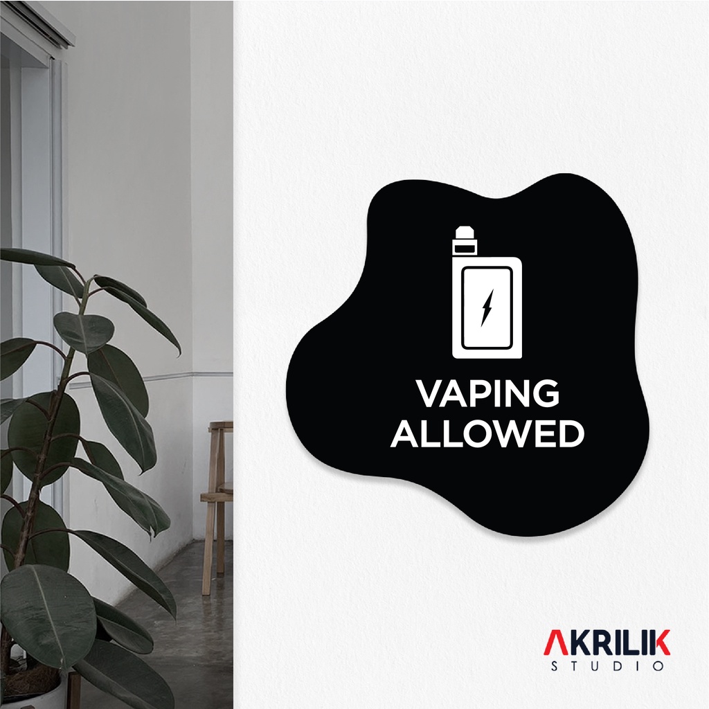 

Sign Board Akrilik Vaping Allowed Papan Acrylic Signage Tempel Dinding Tulisan Label Tanda Petunjuk Rambu Aklirik UV Print