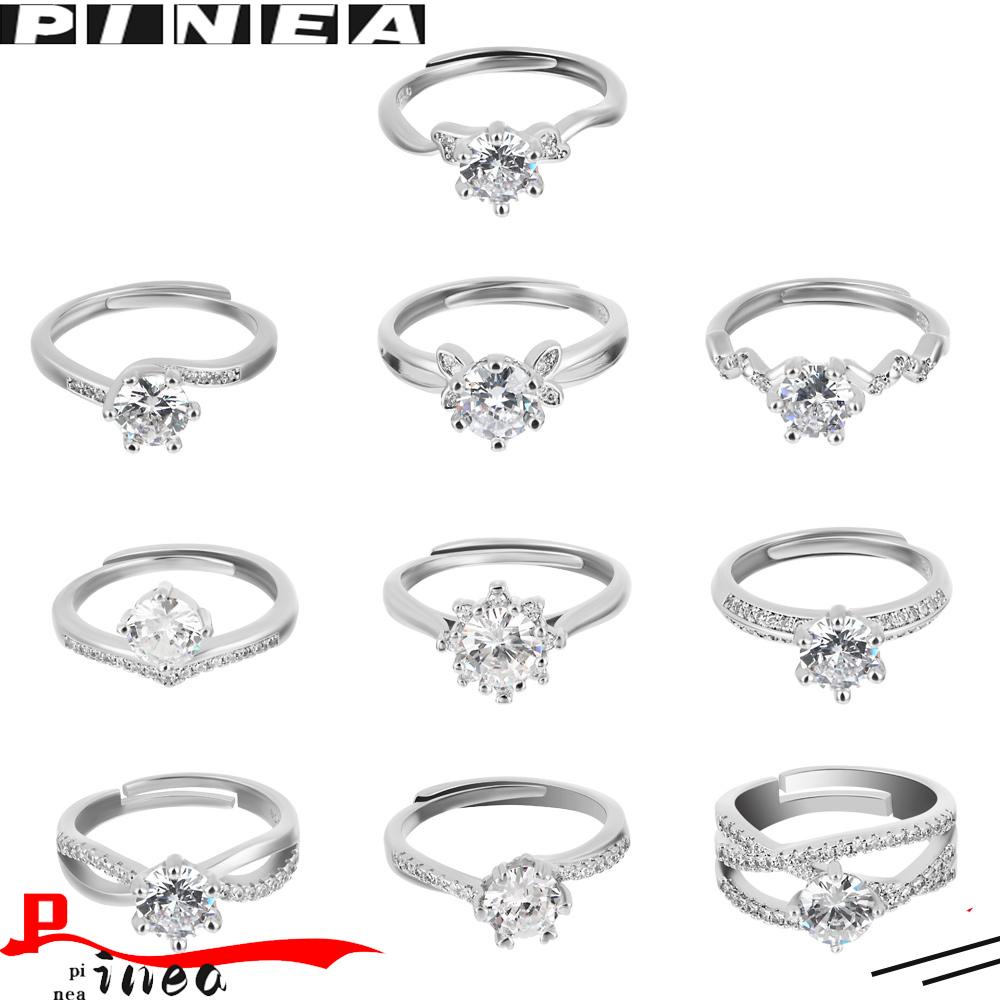 Cincin Berlian Nanas Shiny D Color Wedding Couple Open Ring