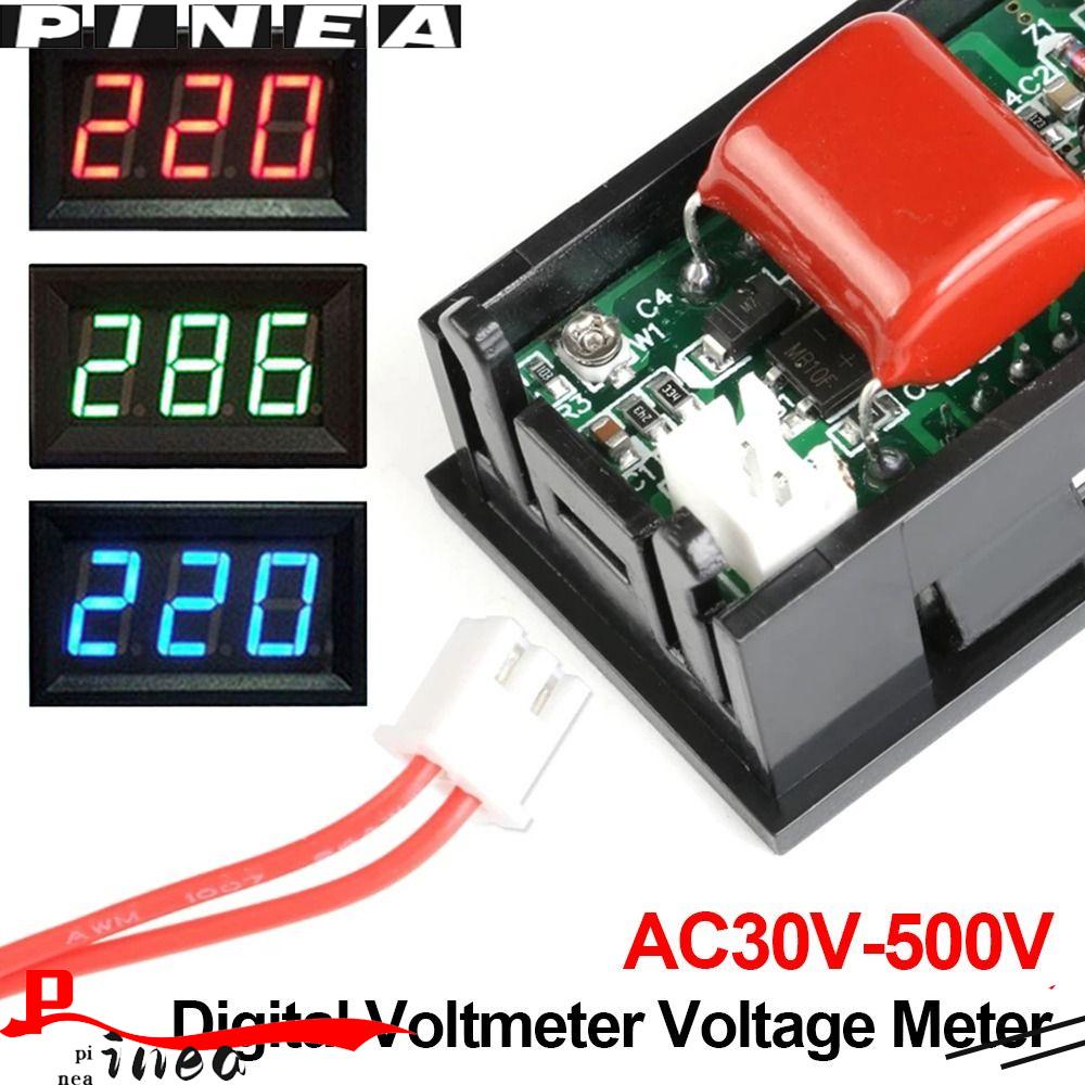 Voltmeter Digital Nanas Pengukur Tegangan Professional LED 2kabel AC 30-500V