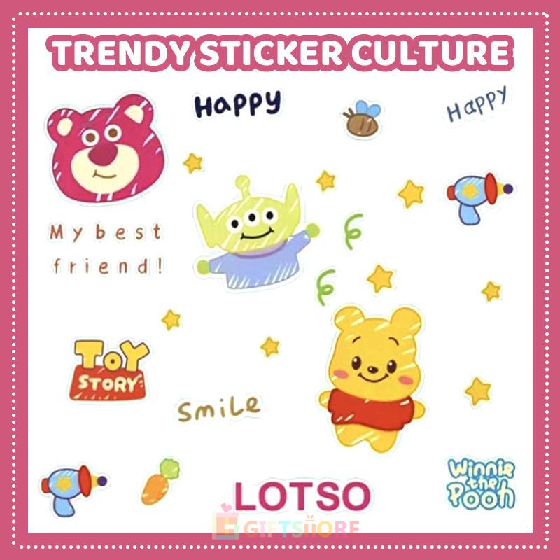 

✨COD Stiker Kartun Winnie the Pooh Toy Story Stiker Tahan Air PVC Bening Untuk Ponsel Dan Tablet-GS