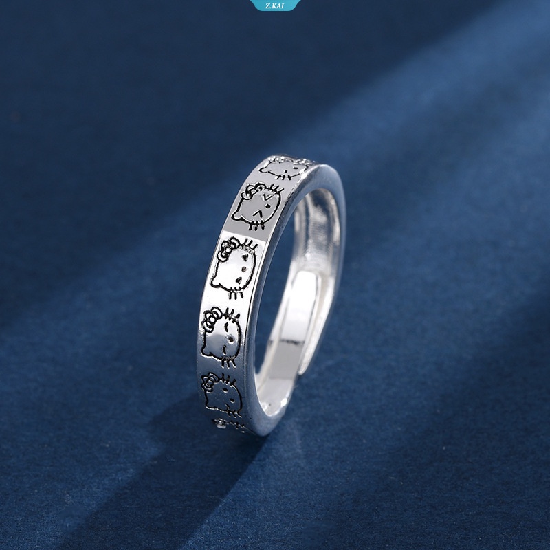 Kawaii Sanrio Lima-seven Expressions My Melody Ring Anime Kuromi HelloKitty Adjustable Ring Kartun Lucu Aksesori Perhiasan Pasangan Hadiah Gadis Ki