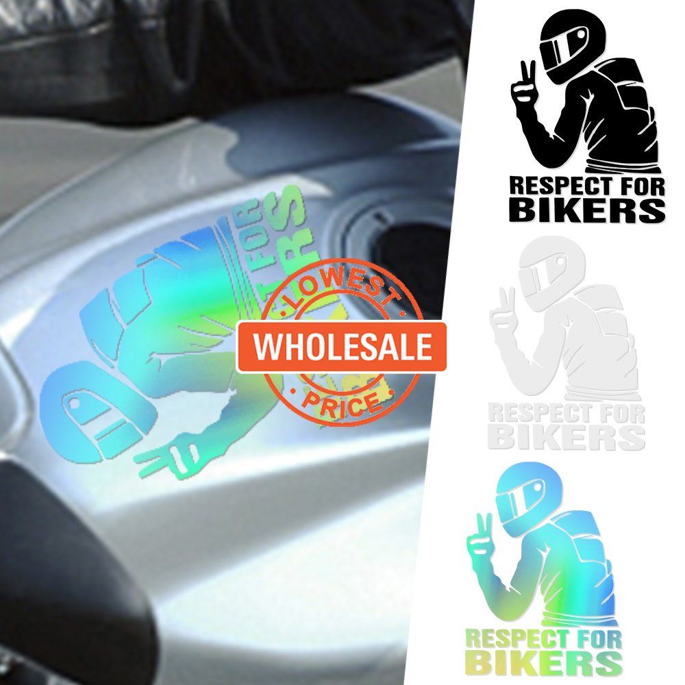 [Harga Grosir] Personal &quot;Respect for Bikers&quot; Text Stiker Mobil Motor/Trend Cool Self-Adhesive car Stickers/Stiker Dekorasi Mobil Elektrik