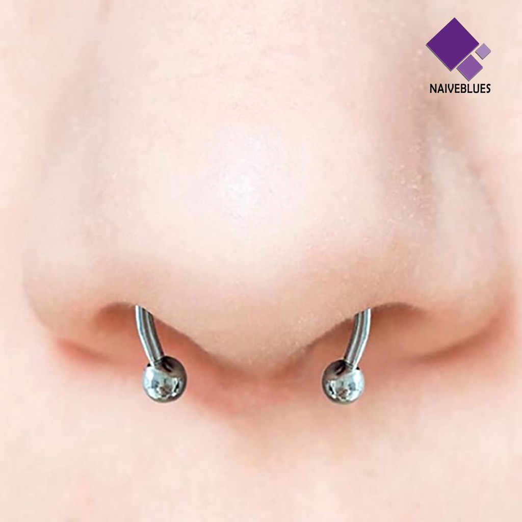 &lt; Naiveblues &gt; Cincin Hidung Reusable Non Piercing Alloy Palsu ic Nose Ring