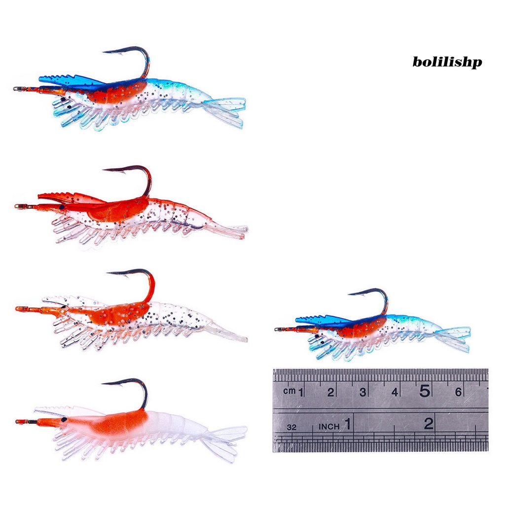 Bo-5pcs/pack 6cm3g Soft Lures Realistis Simulasi Mata Angling PVC Buatan Udang Umpan Palsu Peralatan Memancing Untuk Pemancing