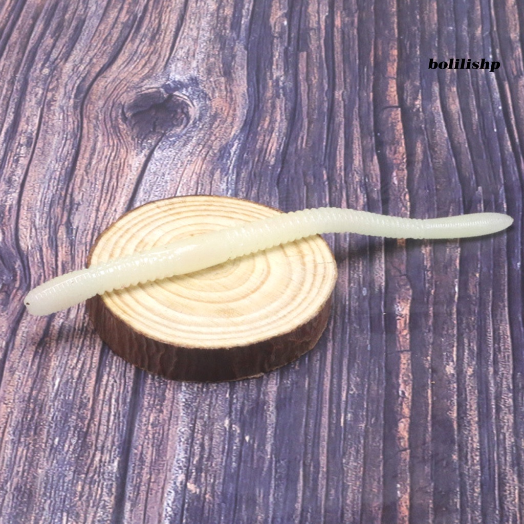 Bo-10pcs 11.5cm/4.2g Soft Lure Pola Spiral Simulasi Menggoda Angling Ekor Panjang Cacing Tanah Umpan Palsu Memancing Luar Ruangan