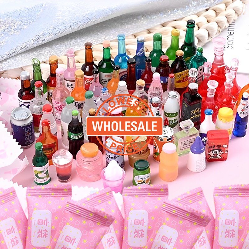 [Harga Grosir] 1pc Acak Miniatur Minuman Makanan Buta Kotak Supermarket Tema Permen Guess Blind Bag Lucu Kecil Simulasi Hewan Mengejutkan Tas DIY Resin Botol Mainan Untuk Anak Dewasa