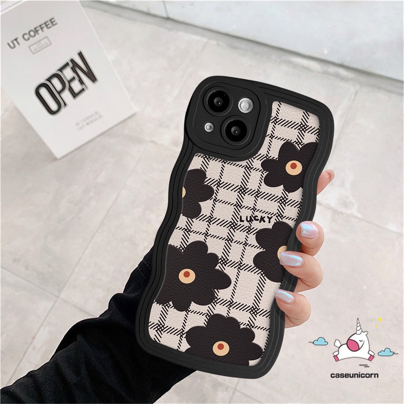 Casing Untuk Infinix Note 12 G96 10 Pro Hot 9 10 11 12 Play Smart 4 5 6 Plus Hot 8 10s 11s 20 12i 9 10Lite 10 12 20s Pro Fashion Retro Kotak-Kotak Bunga Wavy Edge Soft Case Cover