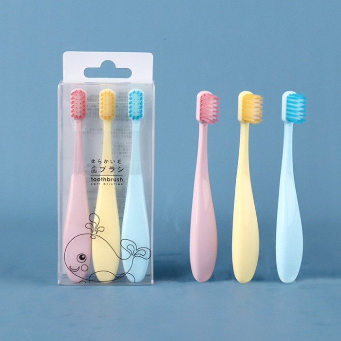 Toothbrush Sikat Gigi Bayi Anak Silicone Bulu Halus Lembut isi 3 pcs