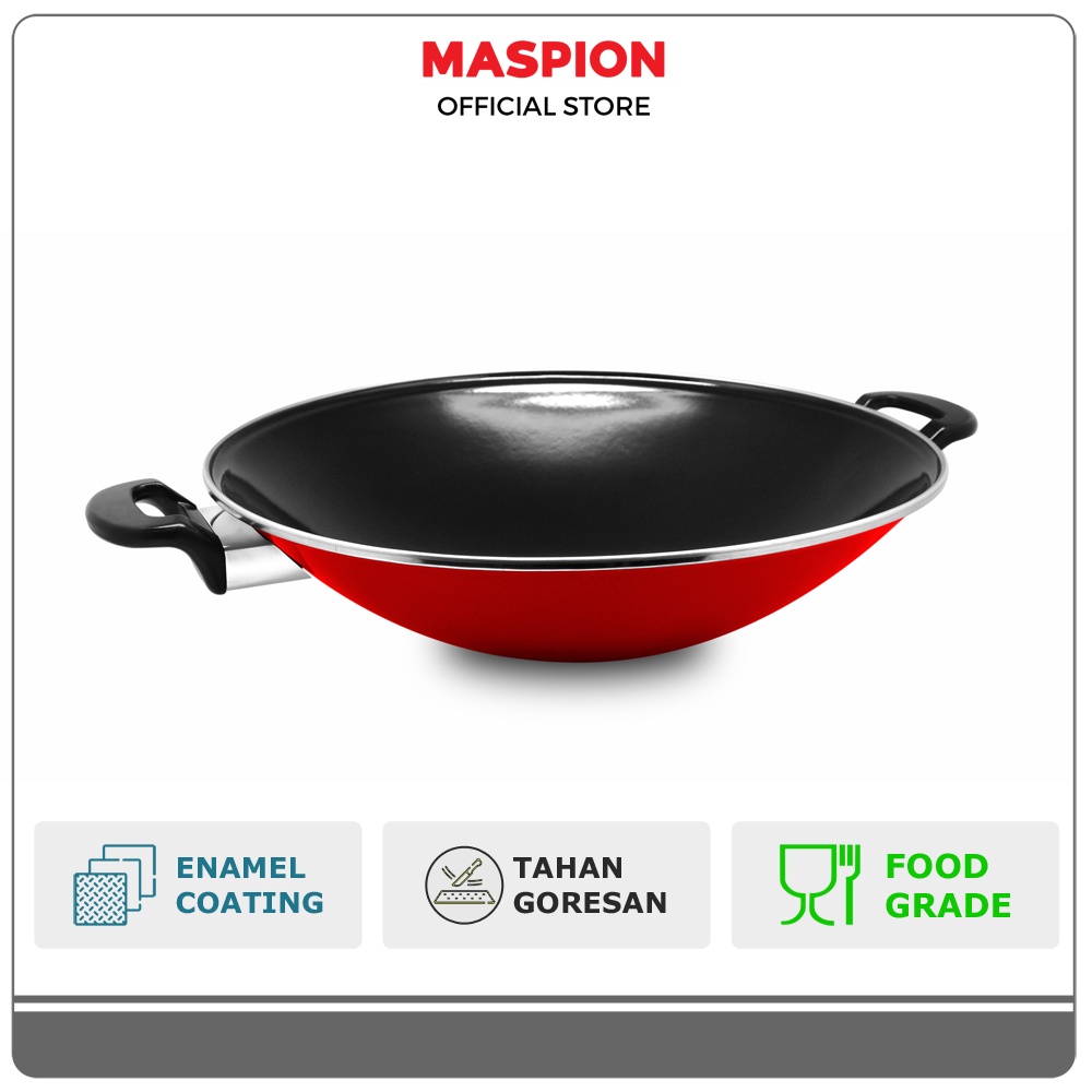 Maspion Panda Penggorengan Enamel Wajan ECO Ceria 35 cm