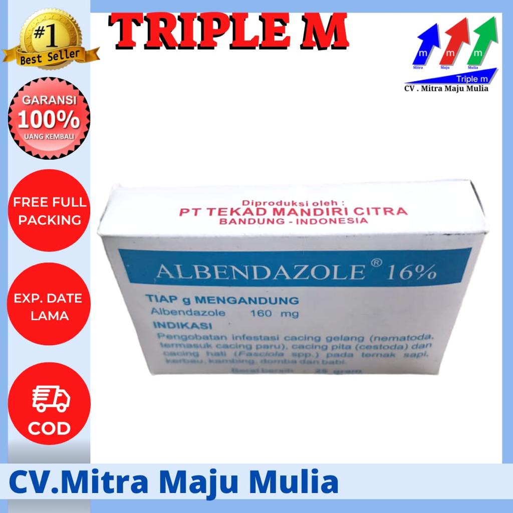 albendazole 16% - Obat Cacing Hewan Serbuk TRIPLE M