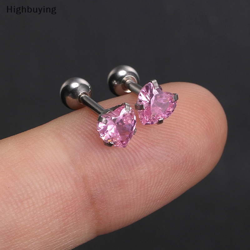 Hbid 1pasang 5mm Multicolor Kristal Stud Anting Untuk Wanita Telinga Tulang Kuku Tulang Rawan Anting-Anting Spiral Stud Earrings Tubuh Perhiasan Hadiah Glory