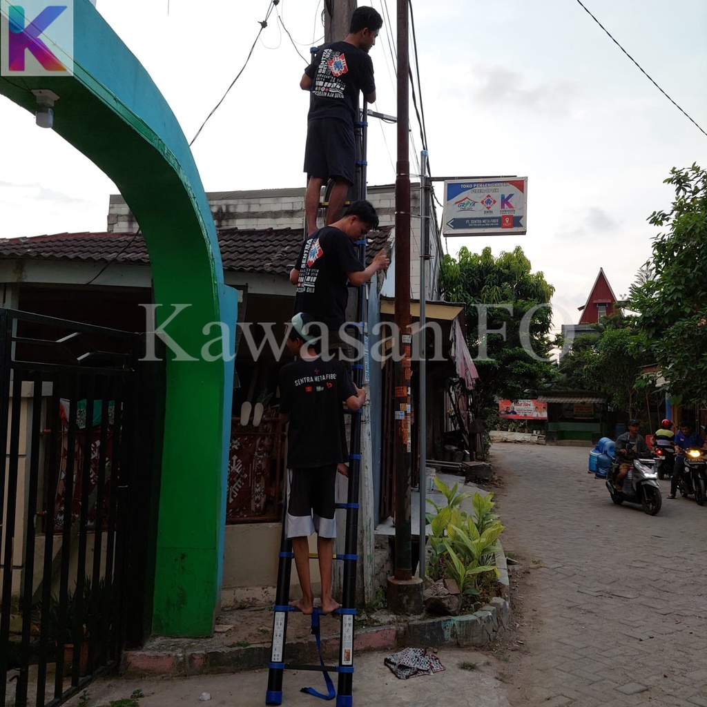 Tangga Teleskopik 4.4 meter - Biru AMG / Tangga Lipat