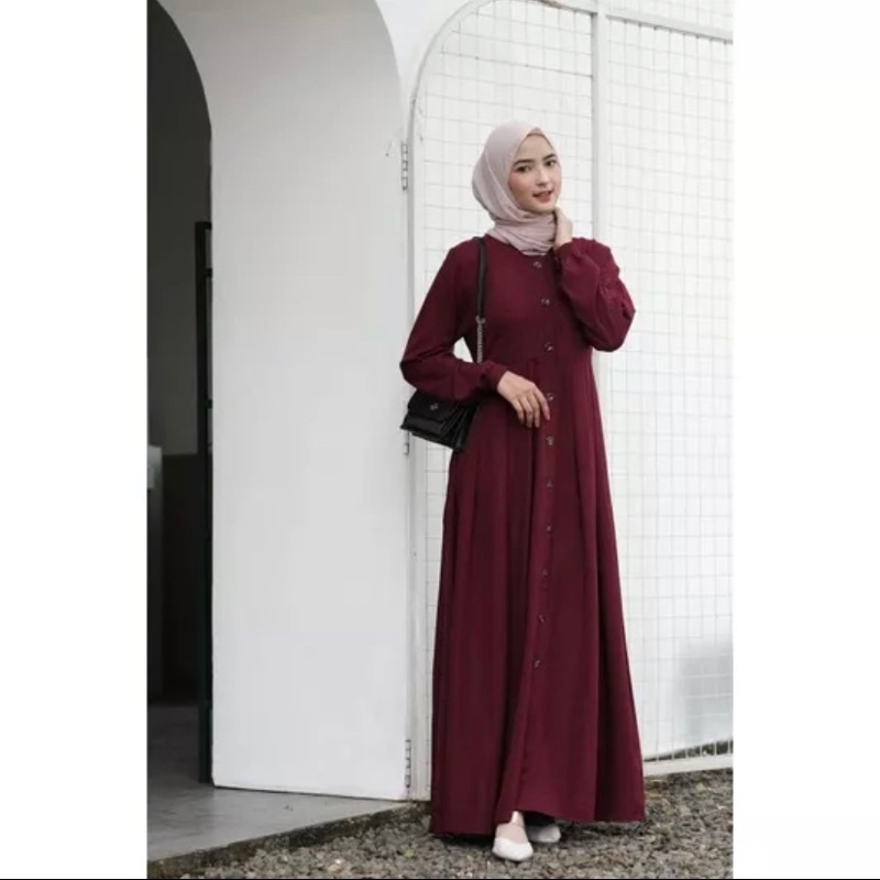 𝐏𝐆𝐌𝐓 • ANJANI DRESS CRINKLE AIRFLOW PREMIUM GAMIS KANCING FULL HIDUP / DRESS MUSLIMAH RINJANI