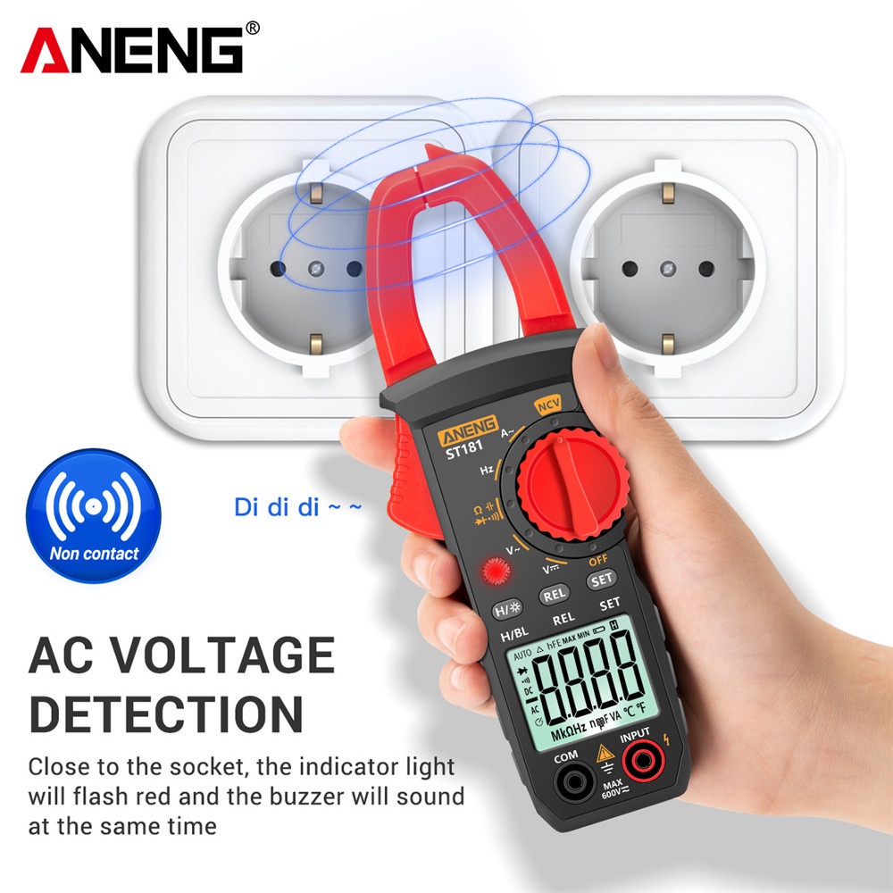 Taffware Aneng Digital Multimeter Voltage Tester Clamp St181 Red / Perlengkapan Rumah Tangga Murah / Perlengkapan Alat Pertukangan Renoveasi Rumah Alat Pemeliharaan Rumah Lainnya / BERKUALITAS