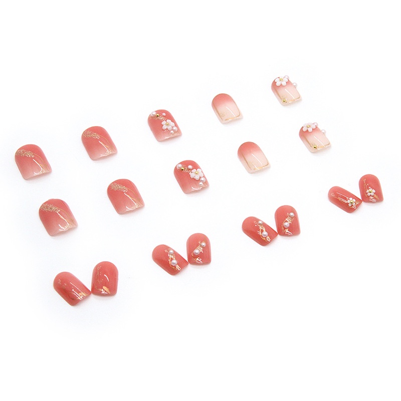 Z353 24Pcs DIY Kuku Palsu French Cool Finger Nail Art Stiker Kuku Palsu