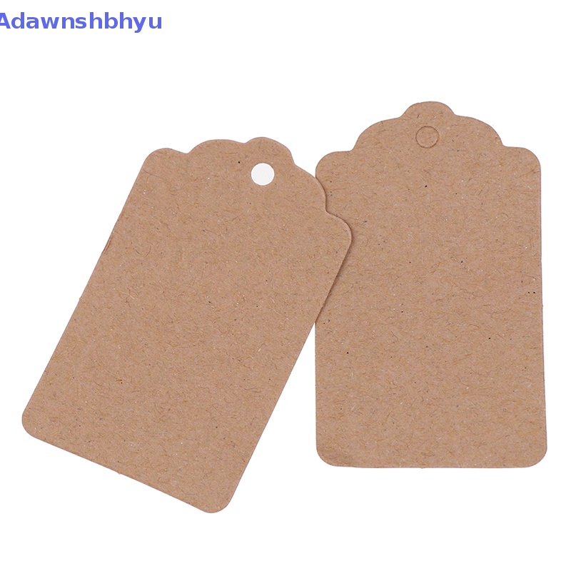 Adhyu 100Pcs Label Harga Perhiasan Kraft Kosong String Price Tag With String 20m ID