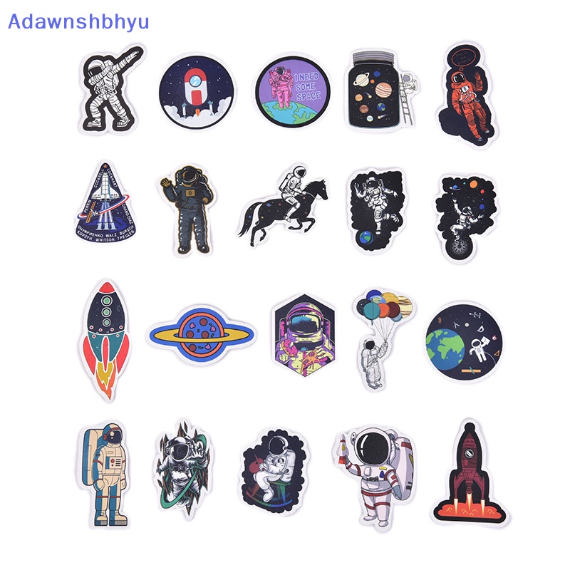 Adhyu 50pcs Spaceman Spaceport Skateboard Stiker Koper Laptop Decals Sticker ID