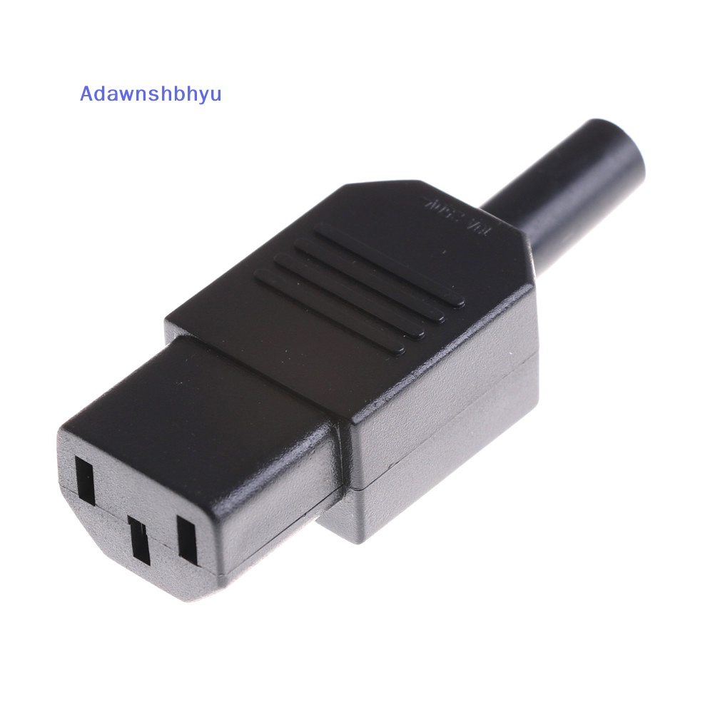 Soket Adhyu Hitam 3pin 10A /250V IEC 320c13 Female Plug Rewirable Power Connector ID