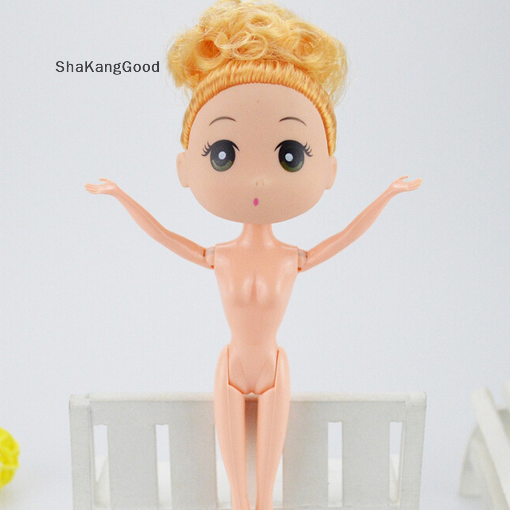 Boneka Mini SKID 18cm Dengan Rambut Keemasan Coklat Dekorasi Kue Boneka Ddung Lucu Mainan Anak SKK