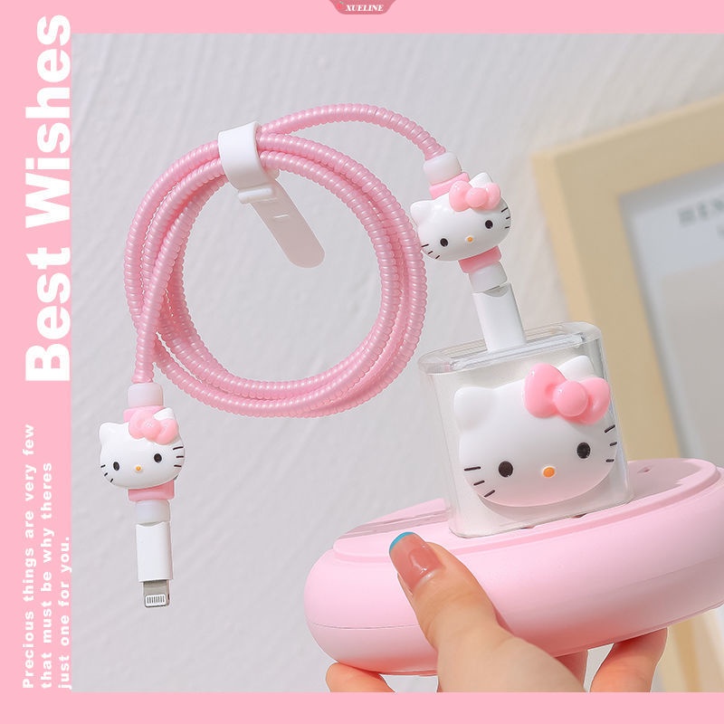 Hello Kitty Case Pelindung Kabel Data Kartun Anti Putus Charger Ponsel Tali Lilitan [ZXL]