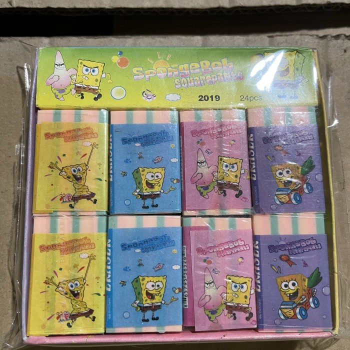 

penghapus pensil kotak warna motif spongebob isi 24 -Zilong