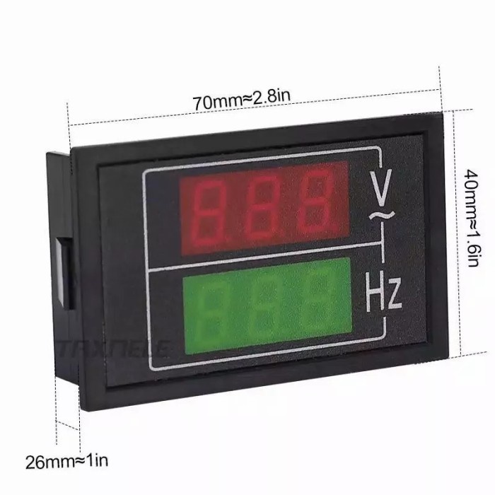 Voltmeter Digital AC + HZ / AC 50v - 500v 10Hz - 100Hz Frekuensi