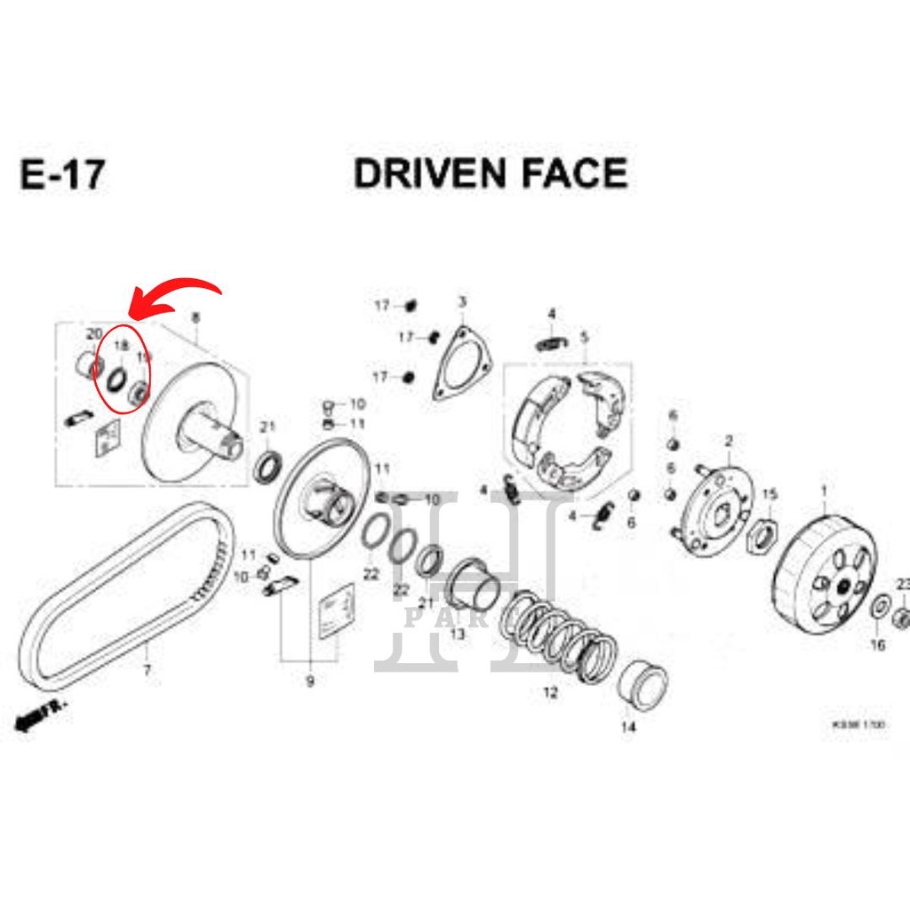 KLIP KANCING LAHER DALAM PULLEY PULI CIRCLIP IN 28 GENIO BEAT K1A SCOOPY ESP K93 90464-K27-V02 ASLI ORIGINAL AHM HGP HONDA