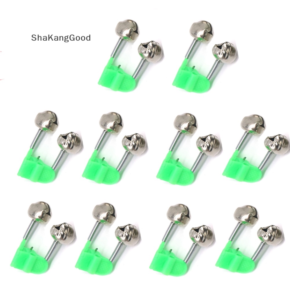 Skid 10Pcs Rod Tip Clamp Pancing Gigitan Ikan Lure Alarm Alert Twin Bell Ring Klip SKK