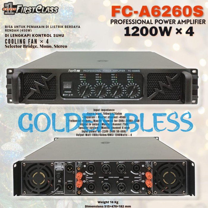 POWER FIRST CLASS FC A6260 S / FCA6260S ORIGINAL 4CH 4 X 1200 WATT