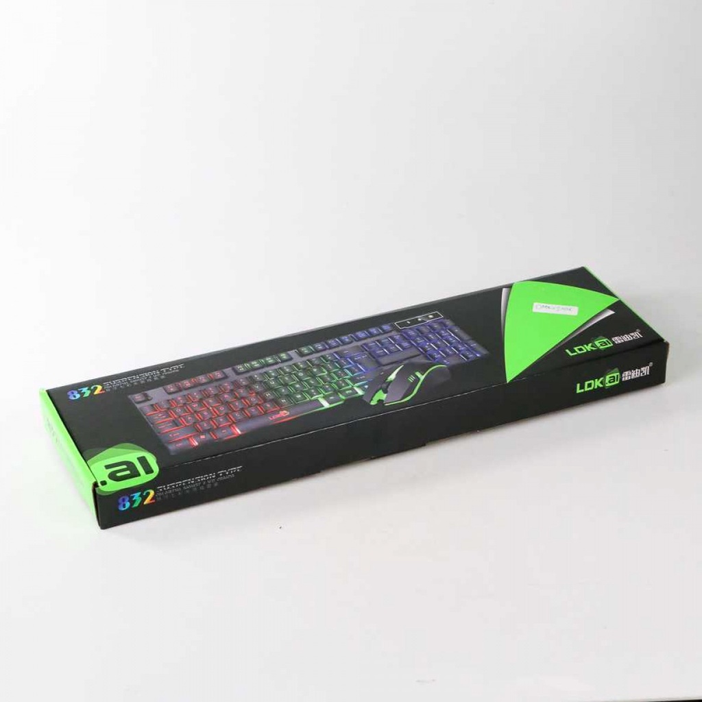 LDKai Gaming Keyboard With Mouse LED RGB Light- 832