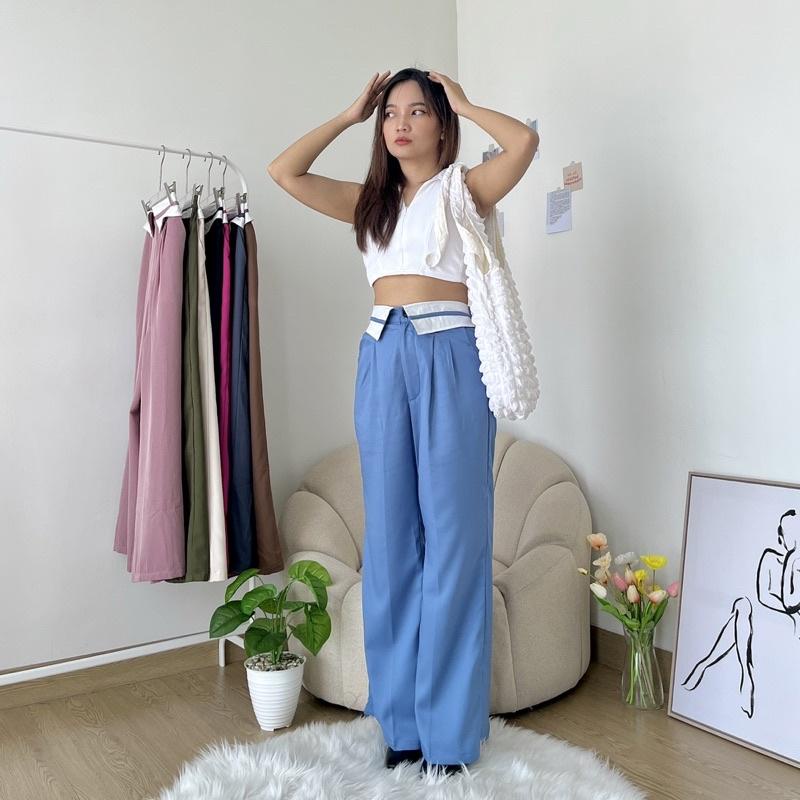 BEFAST - ZNF OOTD WANITA CELANA TITA / Roxy Pant Celana Kulot Highwaist Combination Wanita / Celana HW Wanita Model Terbaru / OOTD Wanita Ala Korean Style / Fashion kekinian Remaja ABG Trendy / Celana Panjang Polos Kulot Terlaris / Outfit Daily Remaja ABG