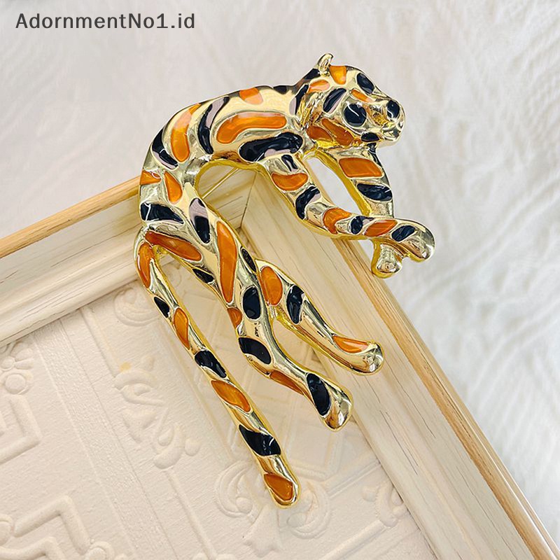 [AdornmentNo1] Enamel Berwarna Glasir Uang Leopard Bros Liontin Dual Purpose Vintage Pribadi Gaya Hewan Pin Mantel Perhiasan Aksesoris [ID]