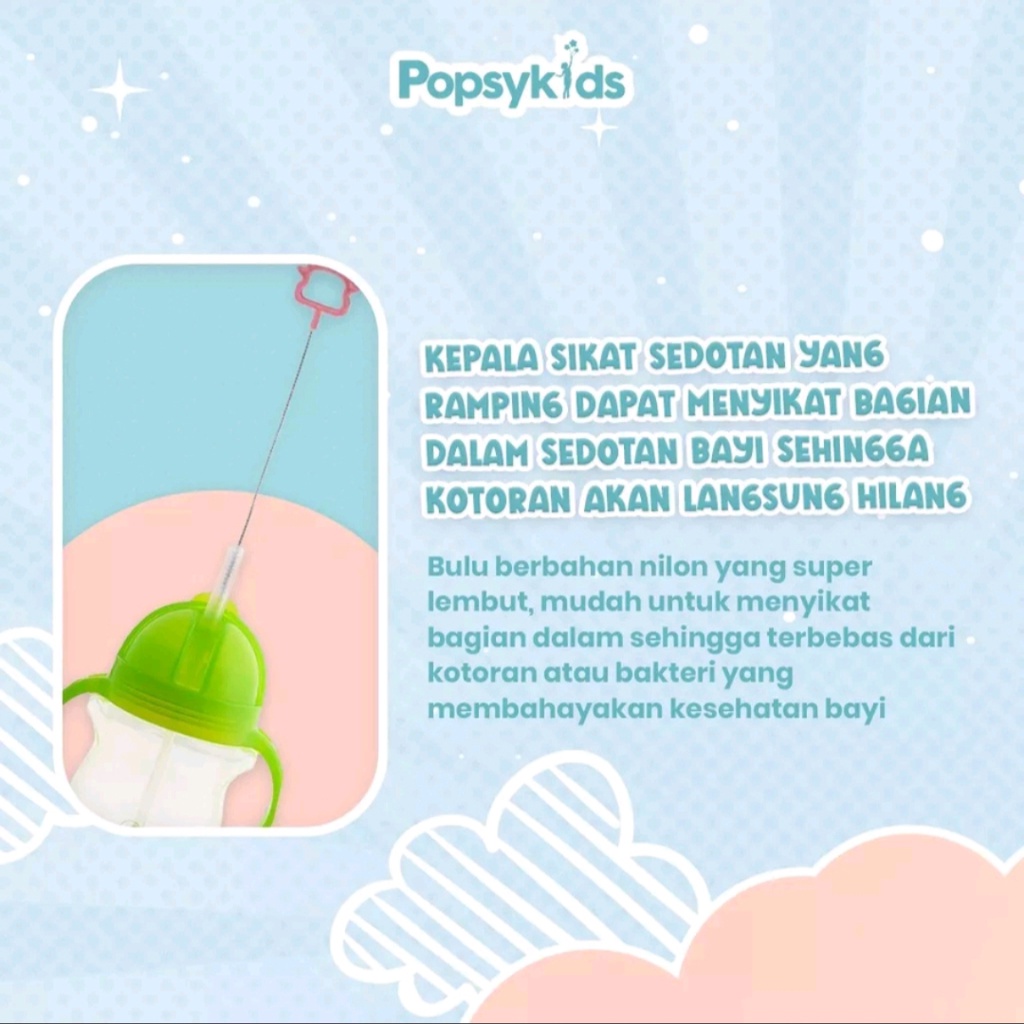 Popsykids Silicone Bottle Brush Set 3 in 1 / Sikat Botol Bayi Silikon 3 in 1