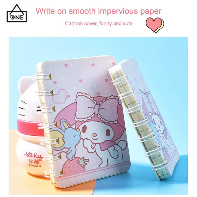 COD❤️A7 Cute Mini Coil Notebook Kartun Kuromi Girly Notepad Portable Portable Small Diary-A.one