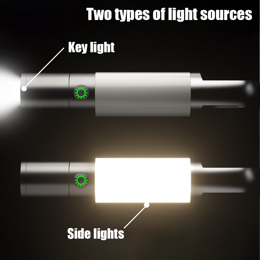 F-318 Senter Cahaya Kuat 4mode Kerja Sumber Cahaya Ganda Lampu Sorot LED Berkemah Luar Ruangan Senter Genggam IPX4 Tahan Air Camping Torch Sangat Terang Lampu Flash LED