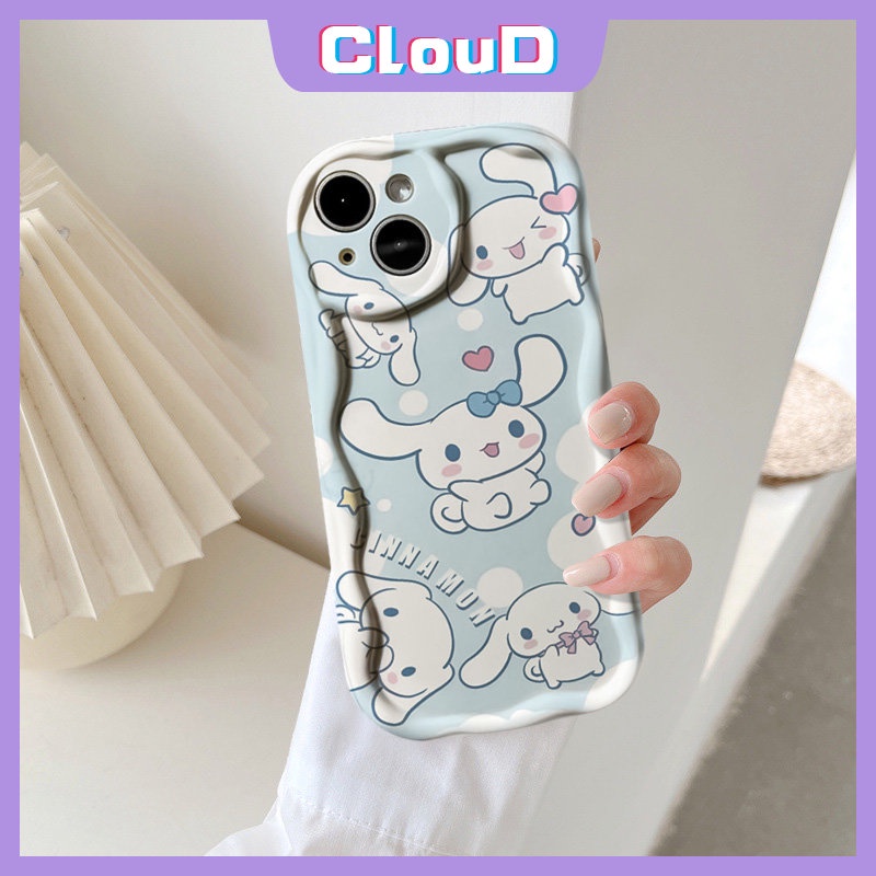 Pasangan Case Untuk Redmi A1 9T 10C A2 9 10 9A 10A 9C NFC POCO M3 Redmi Note11 9 12 8 10s 11s 10Pro Max 3D Wavy Curved Edge Kartun Cute Cinnamoroll Melody Lembut Glossy Cover