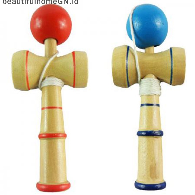 {Cantik} Kid Funny Kendama Ball Hadiah Mainan Edukasi Kecakapan Permainan Kayu Tradisional Jepang~