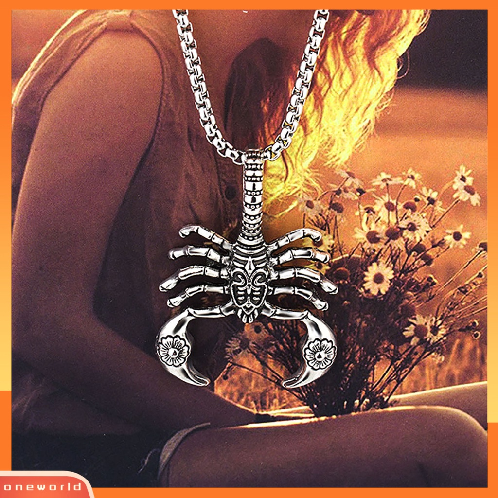 [ONE] Kalung Liontin Portabel Keras Patah Bahan Alloy Hollow Bentuk Scorpion Unisex Necklace Untuk Harian