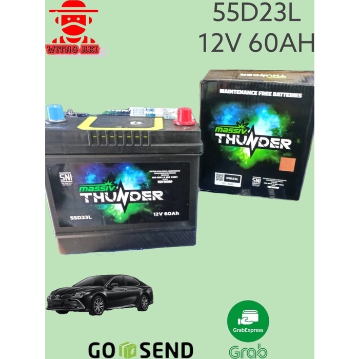 AKI MOBIL KERING MASSIV THUNDER 55D23L 12V 60AH MAZDA 6,X-TRAIL,ESCUDO
