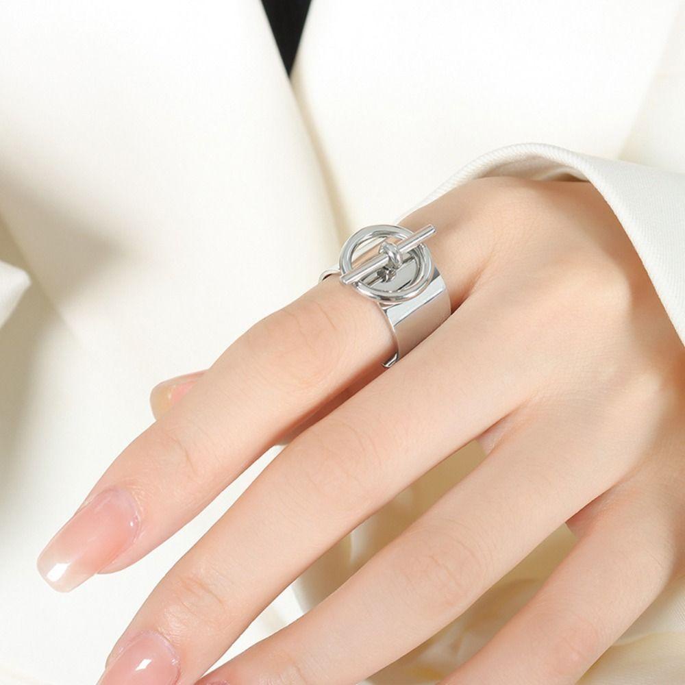 Mxbeauty Cincin Terbuka Keren Unik Gadis Hadiah Perhiasan Aksesoris Gaya Punk Korea Rings Jari Gesper