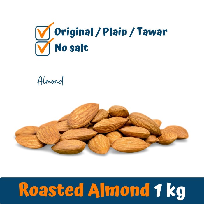 

Diskon Terbaru Kacang Almond Panggang Original (Roasted Natural Almond) 1kg TERMURAH - Original Tawar